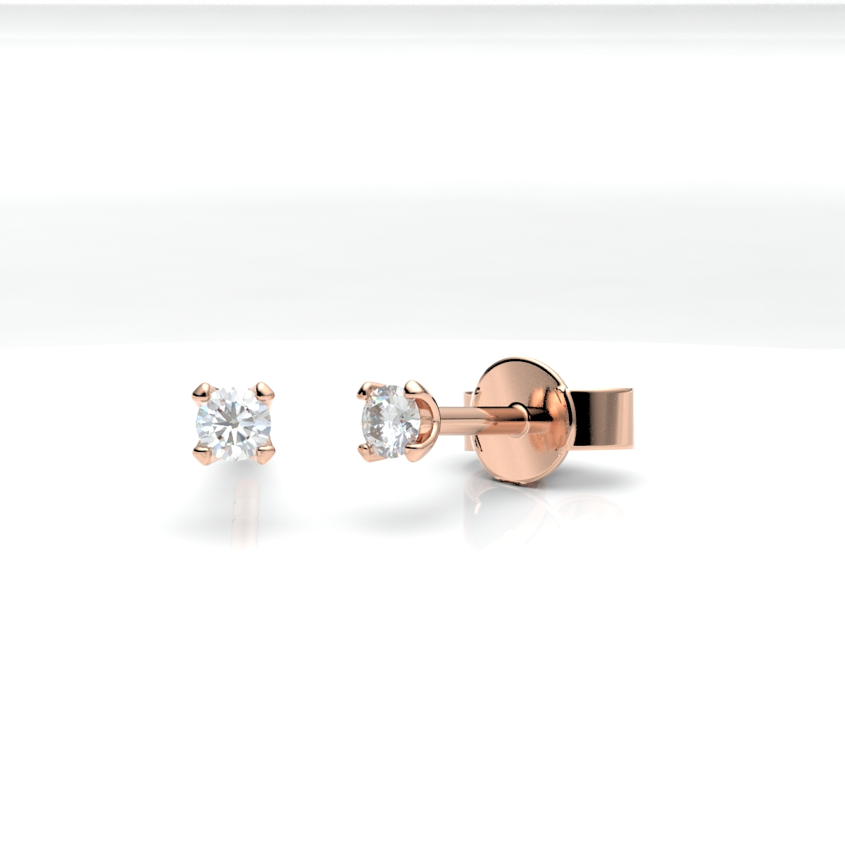 012502-5H24-001 | Ohrstecker Berlin 012502 585 Roségold<br> Brillant 0,100 ct H-SI ∅ 2.4mm<br>100% Made in Germany  